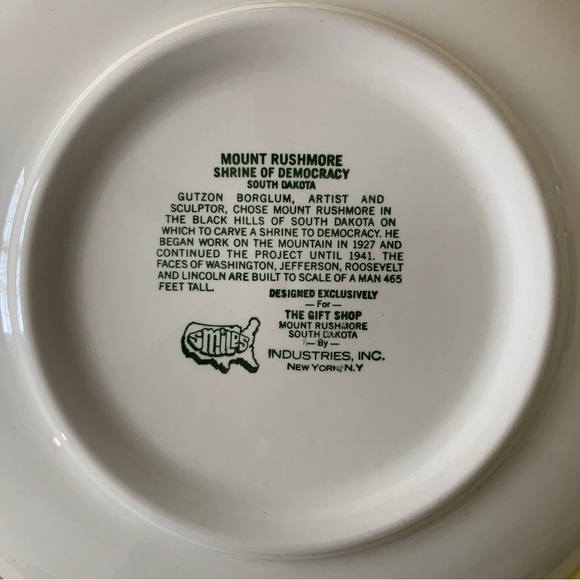 USA, BUNDLE BONANZA. MT. RUSHMORE ceramic plate. - Picture 5 of 5
